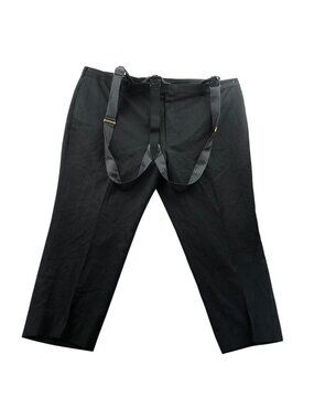 Pronto Uomo Platinum Mens Dress Pants W/ Suspenders Size 50W Black Relaxed Fit